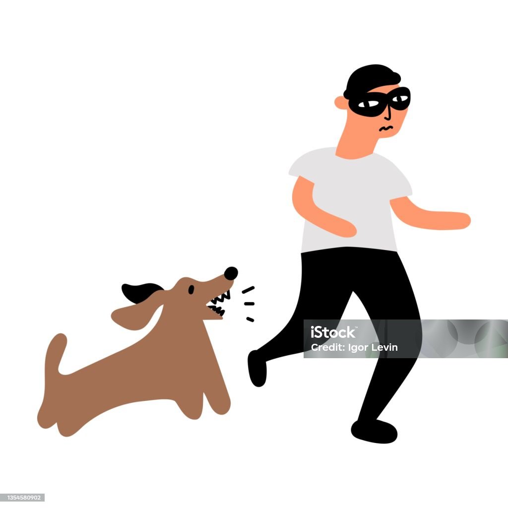 Dogs Barking And Chase Thief Stock Illustration - Download Image Now -  Anger, Animal, Art - iStock