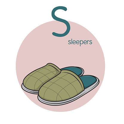 Vector illustration of Sleeper with alphabet letter S Upper case or capital letter for children learning practice ABC