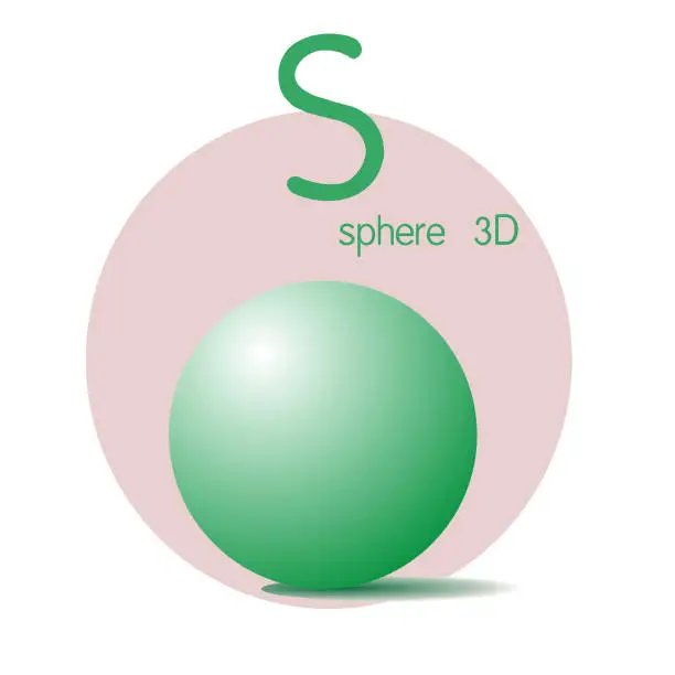 Vector illustration of Vector illustration of Sphere 3D with alphabet letter S Upper case or capital letter for children learning practice ABC