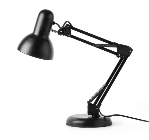 black table lamp black table lamp isolated on white background desk lamp stock pictures, royalty-free photos & images