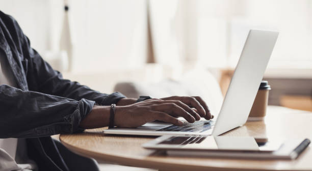 istock Young man working from home. Student studying online 1354586585