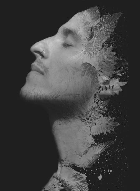 istock Dramatic paintography portrait against a black background 1354590055