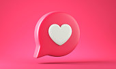 Like heart icon on pink background