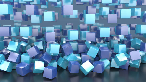 istock 3d rendering. Abstract background with cubes of different colors 1354590825