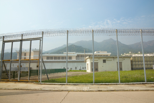 This is a prison in Hong Kong which is enclosed by security system.