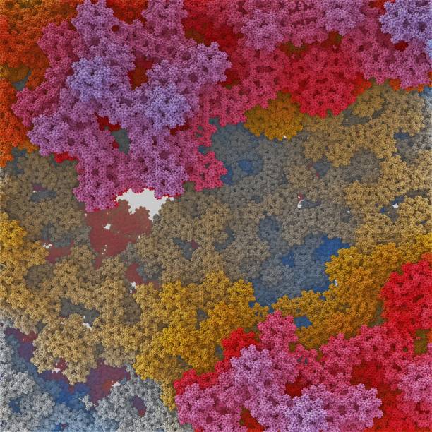 istock Multicotulored 3D drawing, coral illustration. 3D rendering. 3D background. 1354606693