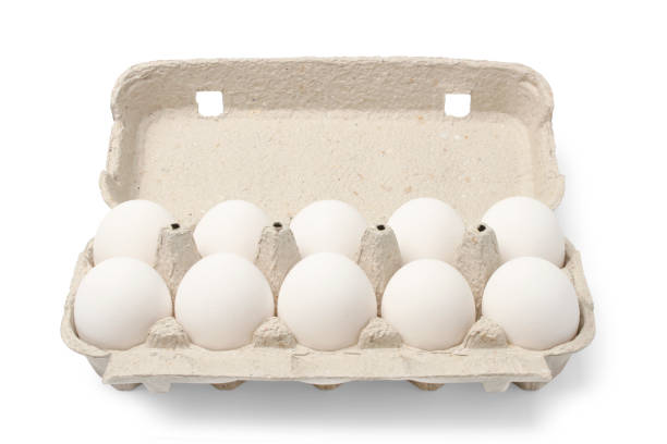 chicken eggs in cassette - eggs animal egg stack stacking imagens e fotografias de stock