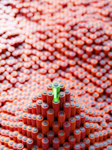 istock Infinite alkaline batteries on a plane 1354609245