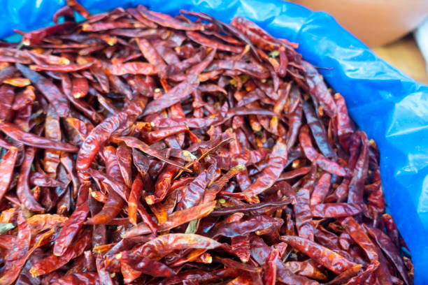 Closed up dried red chili