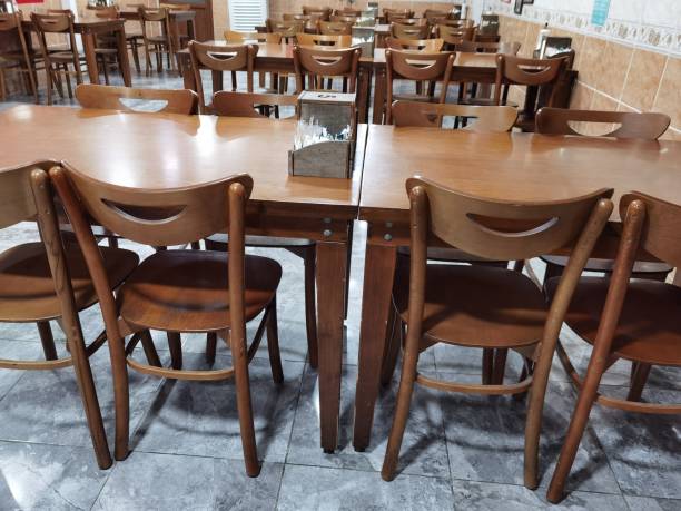 istock Chairs and tables in a restaurant known for liver preparation in edirne 1354638093