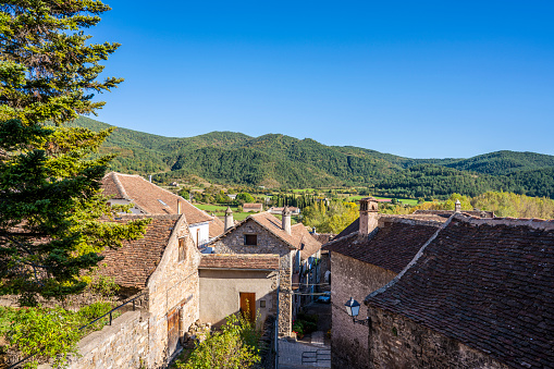 Echo or Hecho village in Valle de Hecho valley of Jacetania Huesca in Aragon of Spain