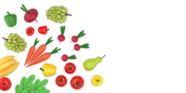 ベジタリアンの食べ物、果物、野菜。 - heathy food ストックフォトと画像