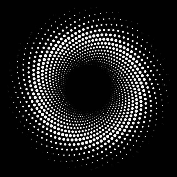 Clean dot swirl pattern vector art illustration