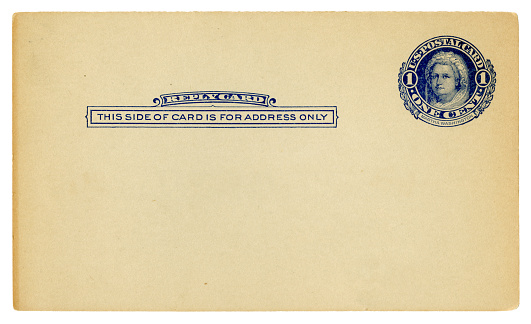 a vintage blank postcard sent on a train from Laval to Guingamp,  France in 1900s,  ready for any usage of  historic events background related to mail delievery description.