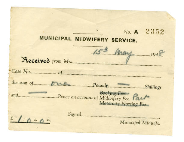 istock Receipt for midwifery services, 1948 1354689306
