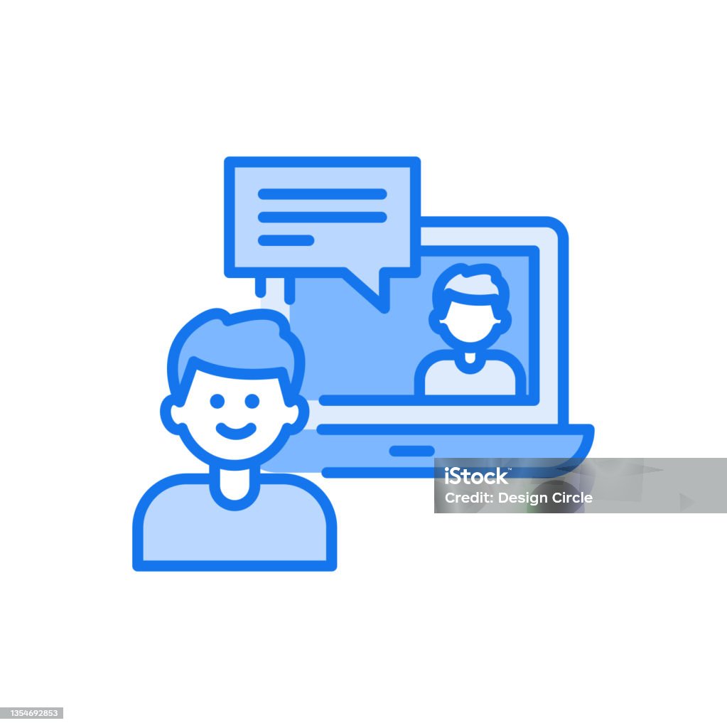 Videokonferencia vektor kék színek Icon Design illusztráció. Webes és mobilalkalmazás szimbólum fehér háttér EPS 10 fájl - Jogdíjmentes Buborék témájú vektoros stock alkotások Videokonferencia vektor kék színek Icon Design illusztráció. Webes és mobilalkalmazás szimbólum fehér háttér EPS 10 fájl - Jogdíjmentes Buborék témájú vektoros stock alkotások