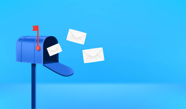 ilustrações, clipart, desenhos animados e ícones de recebendo conceito de e-mail. banner horizontal com espaço de cópia - mail box