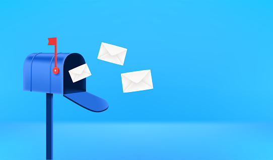 Receiving mail concept. Horizontal banner with copy space