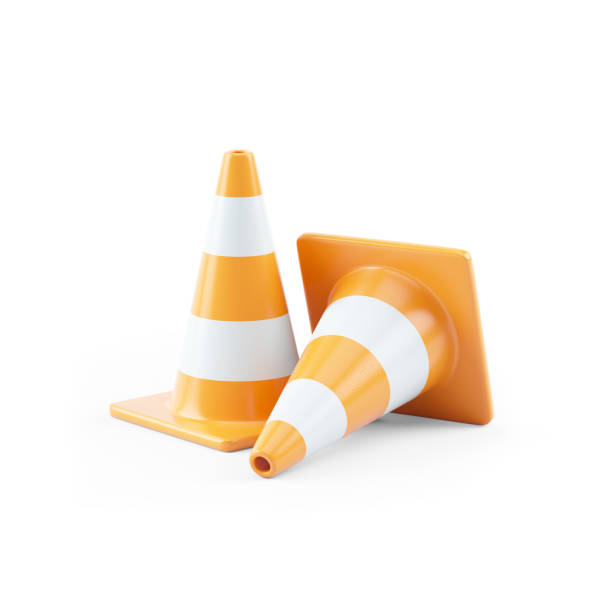 istock 3d illustration of traffic cones 1354694287