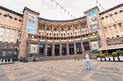 25 May 2021, Yerevan, Armenia: Moscow movie theater on a Charles Aznavour square