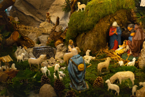 キリスト降誕シーン,イエス・キリスト,マリヤ,ヨセフ - virgin mary jesus christ saint mary spirituality ストックフォトと画像