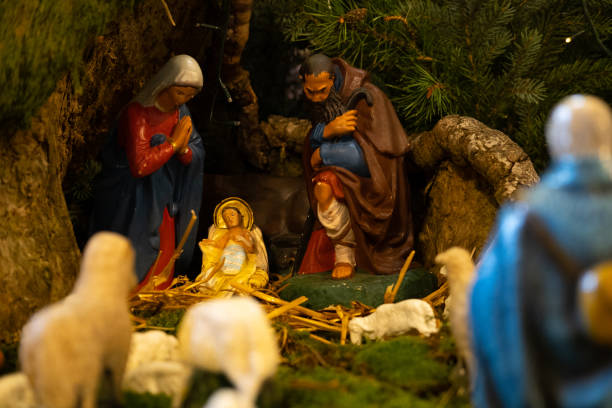 istock Nativity scene, Jesus Christ, Mary and Josef 1354696380