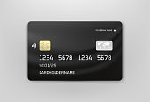 istock Modern VIP bank card with world map vector mockup 1354697451