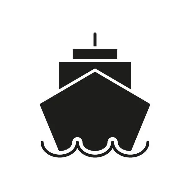 Vector illustration of Boat black icon