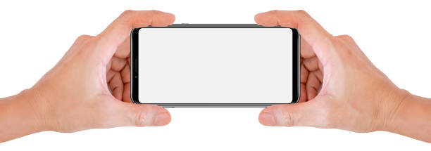 istock Mobile phone snapping a picture isolated on white background 1354700200