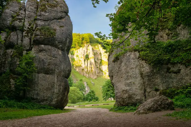 Cracow Gate rock formation in Ojcow National Park, Krakow,Poland.
