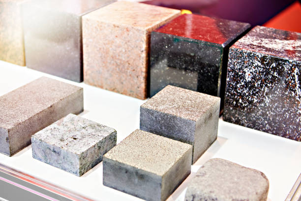 istock Stones granite and marble on exhibition store 1354709648