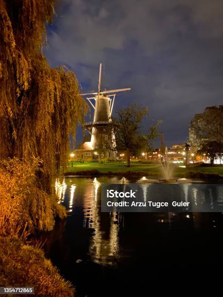 Leiden At Night Stock Photo - Download Image Now - Leiden, Netherlands, Beauty