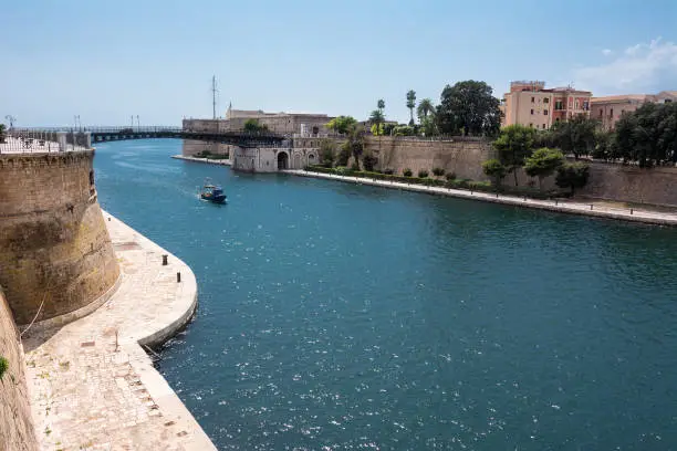 swing bridge of Taranto that separates the new city from the old village