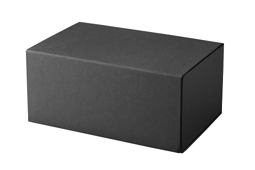 Mockup black box isolated on white background