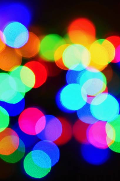 istock Abstract christmas background, xmas texture from color lights for Christmas tree. 1354719985