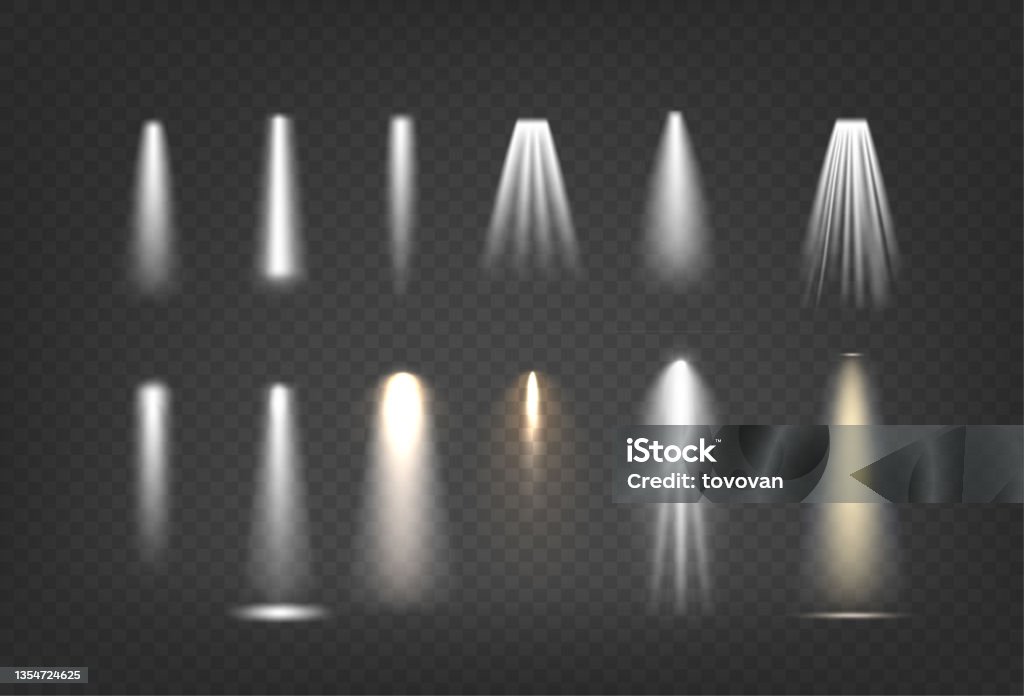 Light Effect Types Different Lightt Effects Vector Set Isolated On Transparent Stock ...