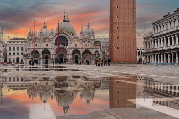 istock The St. Mark's Square in Venice during Bad Weather and High Tide 1354726967