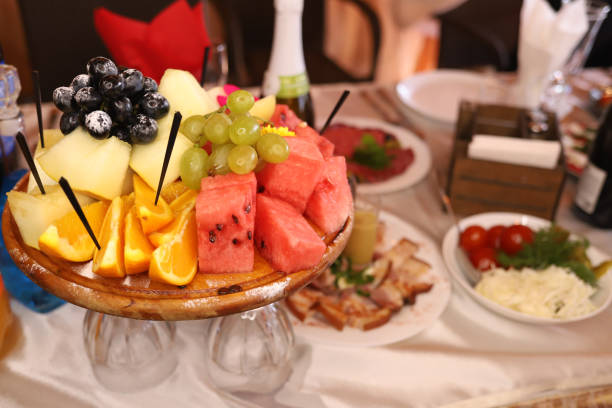istock sliced fruits on plate, appetizer, salad 1354736459