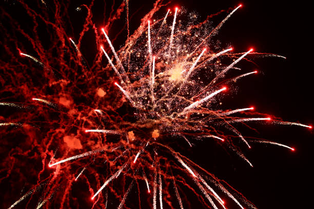 istock Big colorful bright fireworks in the night sky 1354736499