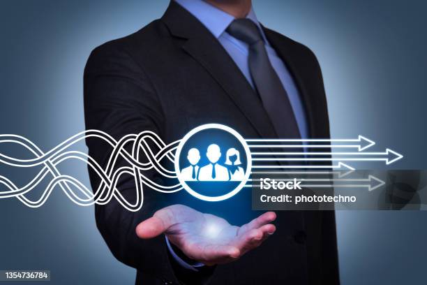 Solution Concept With Teamwork On Touch Screen Stock Photo - Download Image Now - Agreement, Problems, Partnership - Teamwork