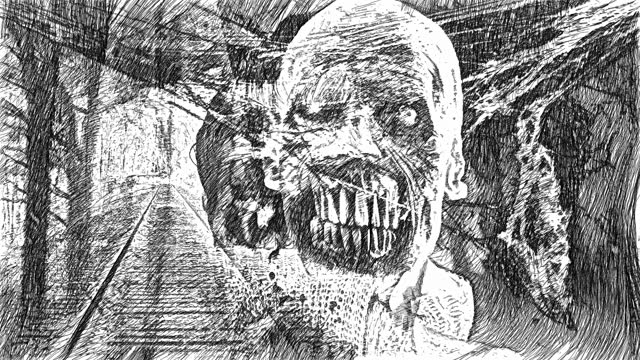 Horror Zombie animationin in comic style - 3d rendering