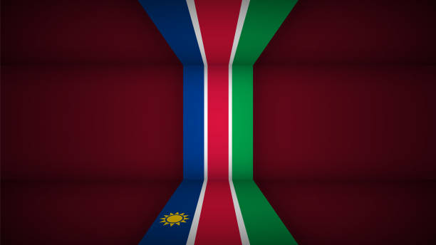 ilustrações, clipart, desenhos animados e ícones de eps10 vetor fundo patriótico com cores da bandeira da namíbia. - map namibia vector travel locations