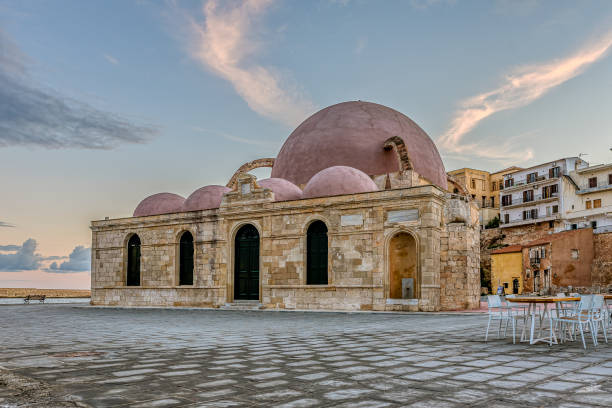 Küçük Hasan Pasha Mosque in Chania, Crete, Greece stock photo