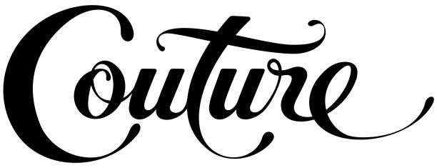 Couture - custom calligraphy text vector art illustration