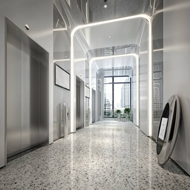 istock 3D Render of Luxury Hotel Lobby and Reception 1354768186