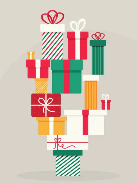 Vector illustration of A pile of gifts