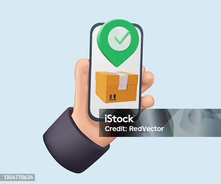 istock Vector 3D illustration Icons Related to Express Delivery Process, Delivery Home, Contactless and Order Curbside Pickup. 1354770634