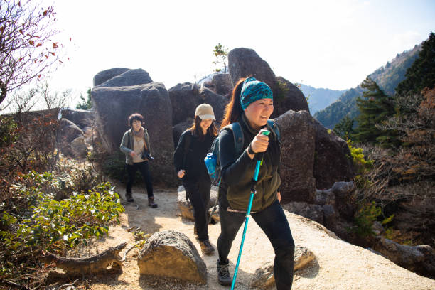 istock Three female hikers in the mountains 1354797775