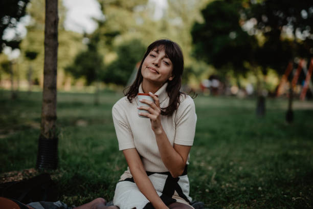 istock Businesswoman having a break 1354800981