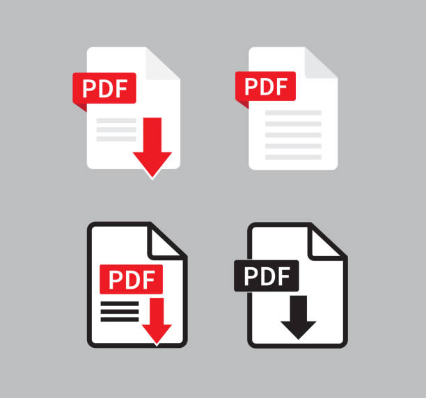ilustrações, clipart, desenhos animados e ícones de conjunto de ícone pdf isolado em fundo cinza. baixe o arquivo pdf. ilustração vetorial - pdf symbol document icon set